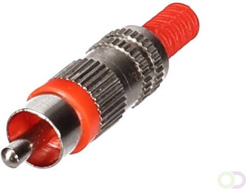 Velleman MANNELIJKE RCA PLUG VERNIKKELD ROOD