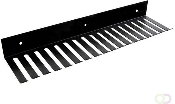 Velleman Meetsnoerhouder metaal zwart muurmontage 16 sleuven 10 mm breedte 100 mm diepte geschikt voor meer dan 50 kabels eenvoud