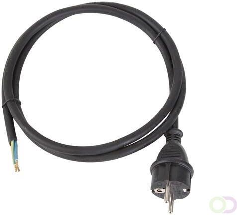 Voedingskabel H05RR-F 3G2.5 1.5 m 10 A 230 V 3680 W type E F voor binnen pvc zwart