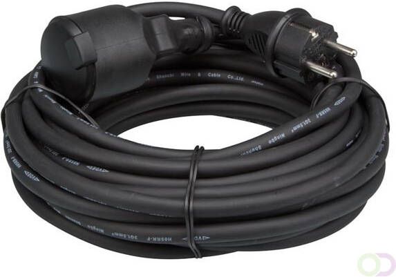 Velleman RUBBER VERLENGKABEL 10 m ZWART 3G1.5 PENAARDE