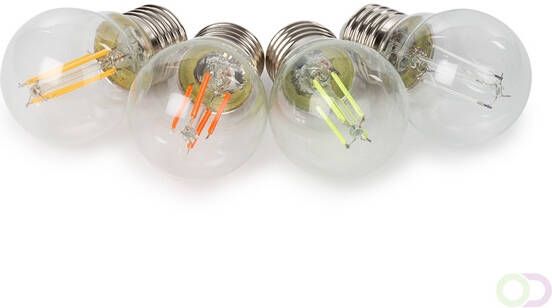 Velleman SET LED-GLOEILAMPEN G45 HELDER GLAS 4 st. ROOD GROEN BLAUW ORANJE