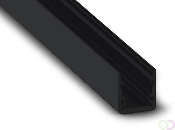 Velleman SLIMLINE 15 FL ALUMINIUM PROFIEL VOOR LEDSTRIP HIGH EFFICIENCY ZWART PREMIUM KWALITEIT