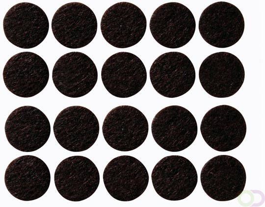 Vilten vloerbeschermers voor stoelen stoelpoten beschermt hardhouten vloeren tegen krassen 20 stuks rond 20 mm zwart