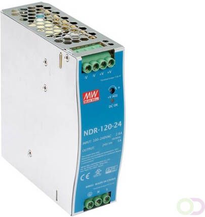 Velleman VOEDING 1 UITGANG 120 W DIN-RAILMONTAGE 24 V 5 A VOOR INDUSTRIEEL GEBRUIK