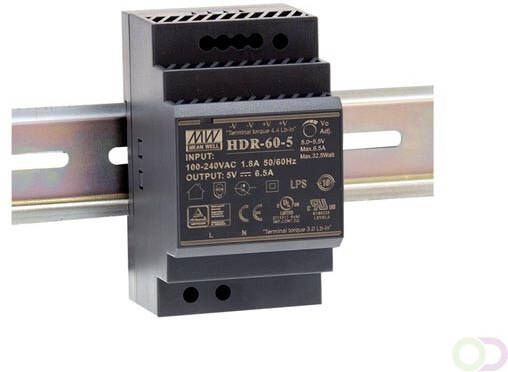 Velleman VOEDING 1 UITGANG 60 W DIN-RAILMONTAGE 15 V 4 A VOOR INDUSTRIEEL GEBRUIK