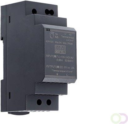 Velleman Voeding 1 Uitgang DIN-Railmontage 30 W 5 V 3 A Voor Industrieel Gebruik