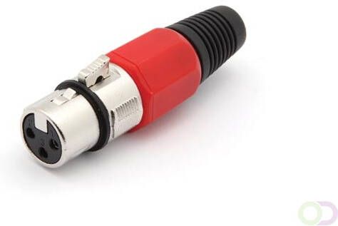 Velleman VROUWELIJKE 3P XLR PLUG VERNIKKELD ROOD