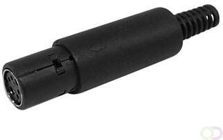 Velleman VROUWELIJKE 4P MINI-DIN PLUG ZWART