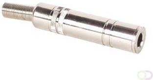 Velleman VROUWELIJKE 6.35 mm STEREO JACK VERZILVERD