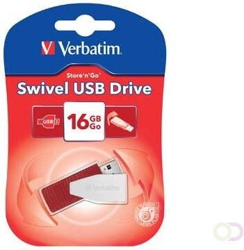 Verbatim Swivel USB 2.0 stick 16 GB rood