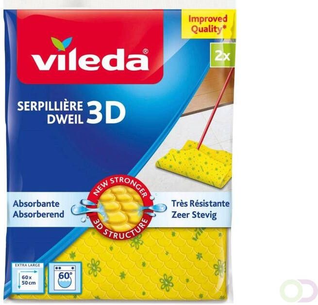 Vileda Dweil 3D geel 2 stuks