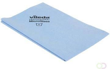 Vileda microvezeldoek MicroGlass blauw pak van 3 stuks