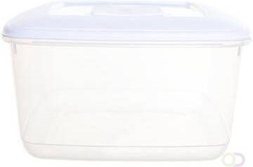 Whitefurze vershouddoos vierkant 10 liter transparant met wit deksel
