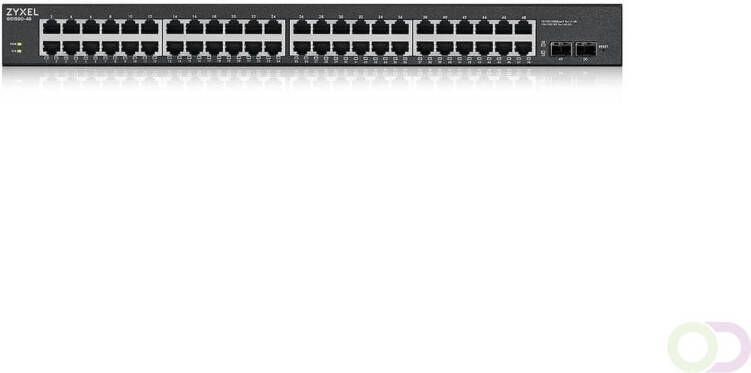 ZyXEL GS1900-48HPv2 Managed L2 Gigabit Ethernet (10 100 1000) Power over Ethernet (PoE) Zwart (GS190048HPV2-EU0101F)