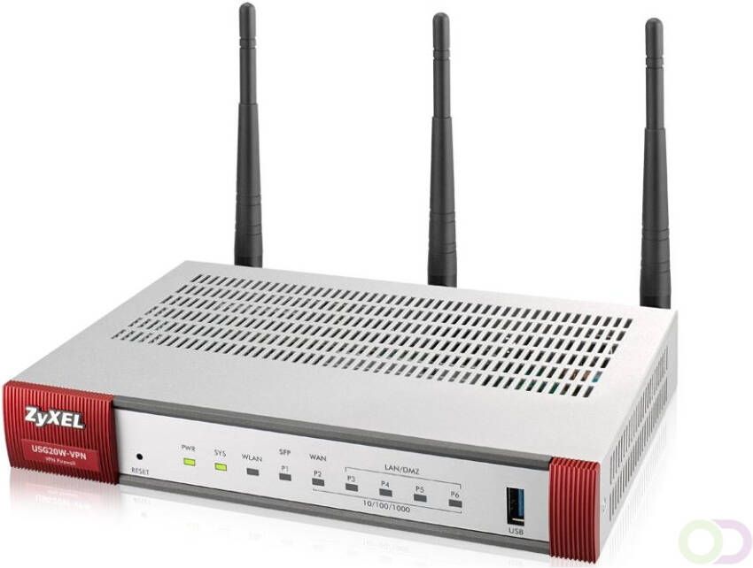 ZyXEL USG20W-VPN-EU0101F draadloze router Gigabit Ethernet Dual-band (2.4 GHz 5 GHz) 4G Grijs Rood (USG20W-VPN-EU0101F)