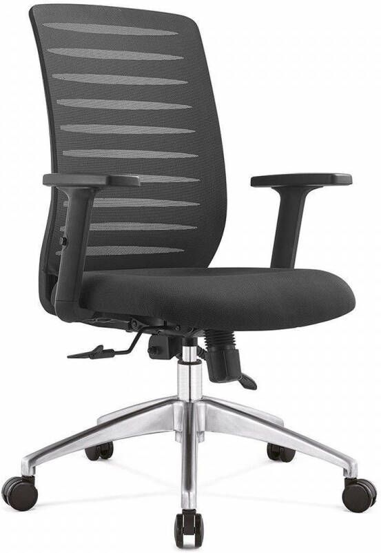 OVVIS Bureaustoel Joy met aluminium voet Verstelbare armleuningen Mesh rugleuning Mesh Rugleuning Zwart online kopen