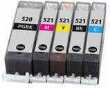 Canon Huismerk PGI-520 CLI-521 Inktcartridges Multipack (2x zwart + 3 kleuren)