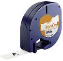 Dymo Huismerk LetraTag 18769 S0718850 Labeltape 12mm Zwart Op Wit Opstrijkbaar 12 mm