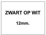 Dymo Huismerk Rhino 18444 S0718600 Labeltape 12mm Zwart op Wit