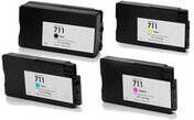 HP Huismerk 711 Inktcartridges Multipack (zwart + 3 kleuren)
