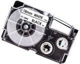 Huismerk Casio XR-18WE Labeltape 18mm Zwart op Wit