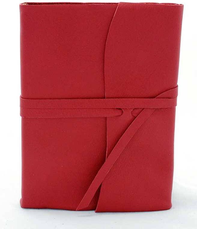 Amalfi Leren Notitieboek Middelgroot Rood