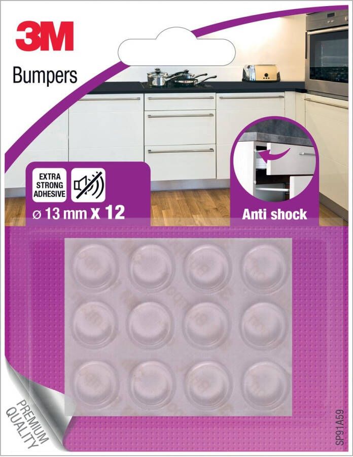 3M Bumpers Anti shock 13 mm blister van 12 stuks