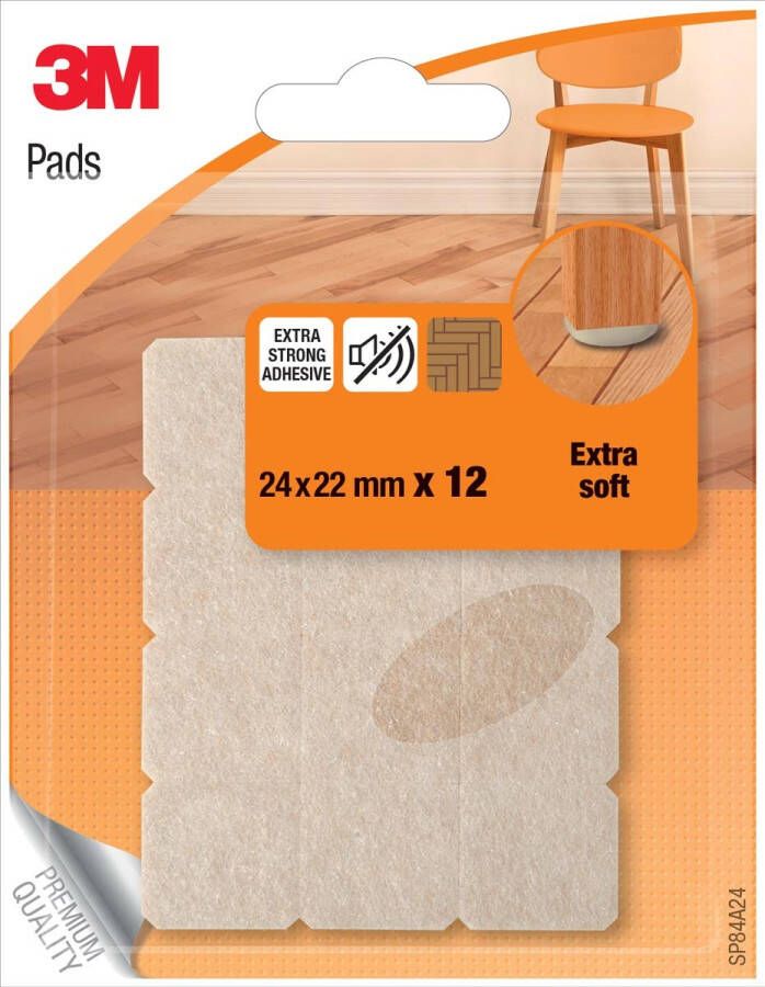 3M Viltjes Extra soft ft 24 x 22 mm blister van 12 stuks