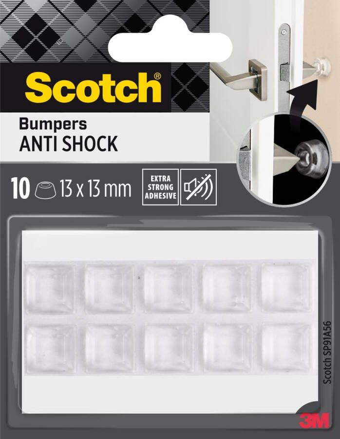 3M zelfklevende stootdoppen ft 13 x 13 mm transparant blister van 10 stuks