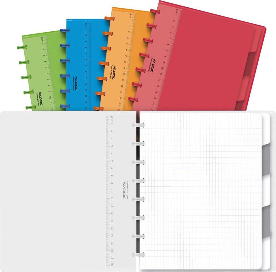 Adoc Colorlines schrift ft A5 144 bladzijden commercieel geruit geassorteerde kleuren