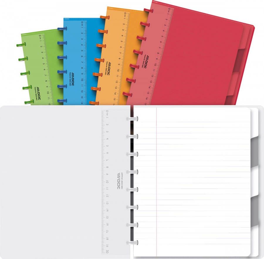 Adoc Colorlines schrift ft A5 144 bladzijden gelijnd geassorteerde kleuren