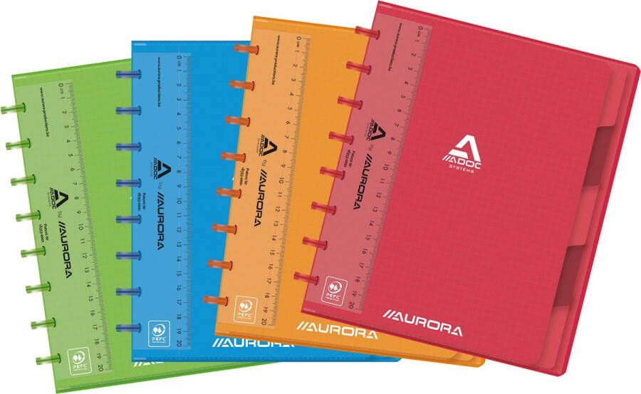 Adoc Colorlines schrift ft A5 144 bladzijden geruit 5 mm geassorteerde kleuren - Foto 2