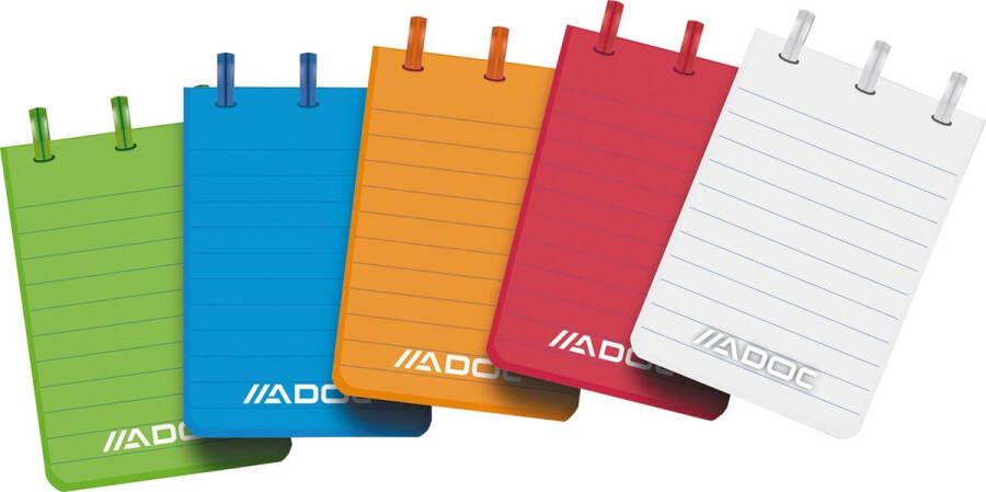 Adoc notitieboekje Colorlines ft A7 gelijnd geassorteerde kleuren 20 stuks - Foto 2