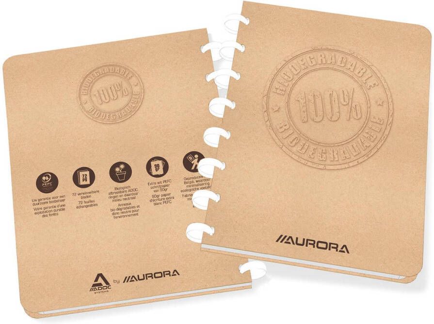 Adoc Schrift BIO A5 ruit 5x5mm 144 pagina's 90gr kraft