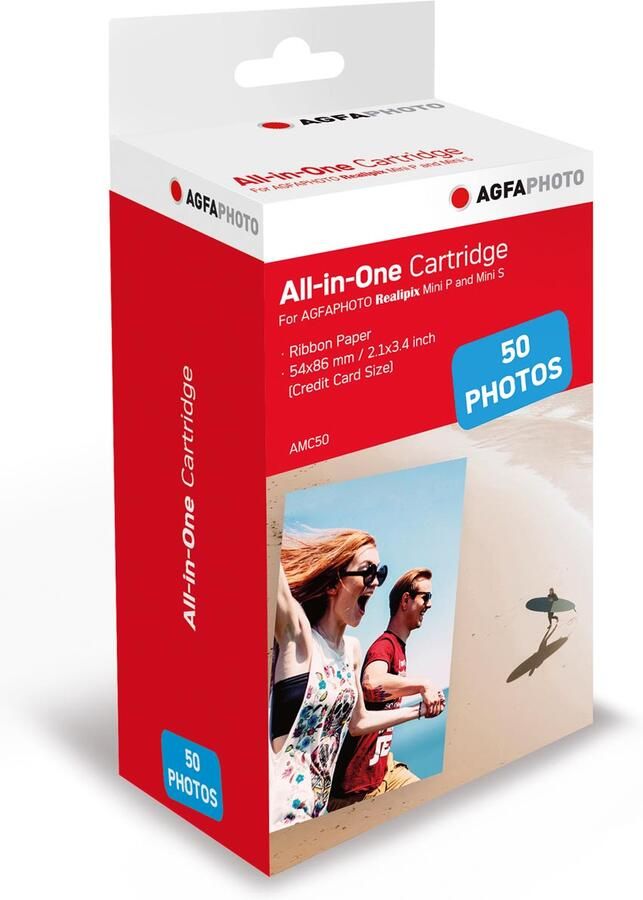 AgfaPhoto vulling voor fotoprinter Realipix Mini P cartridge en 50 vel fotopapier
