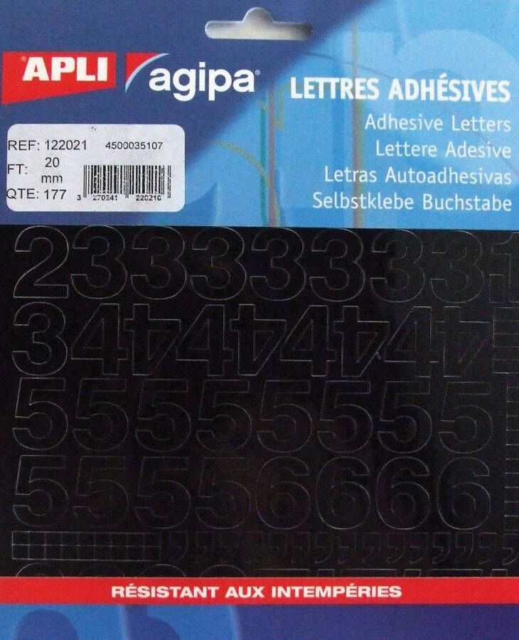 Agipa etiketten cijfers en letters letterhoogte 20 mm 177 cijfers