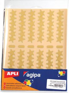 Agipa metallic stickers blister met 288 stuks goud en zilver ster 20 mm