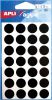 Agipa ronde etiketten in etui diameter 15 mm, zwart, 168 stuks, 28 per blad online kopen