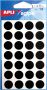 Agipa ronde etiketten in etui diameter 15 mm zwart 168 stuks 28 per blad - Thumbnail 1