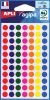 Agipa ronde etiketten in etui diameter 8 mm, geassorteerde kleuren, 385 stuks, 77 per blad online kopen