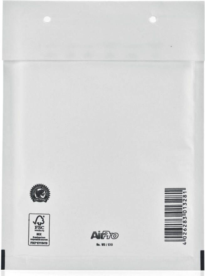 Airpro Bong luchtkussenenveloppen ft 150 x 215 mm met stripsluiting doos van 100 stuks wit