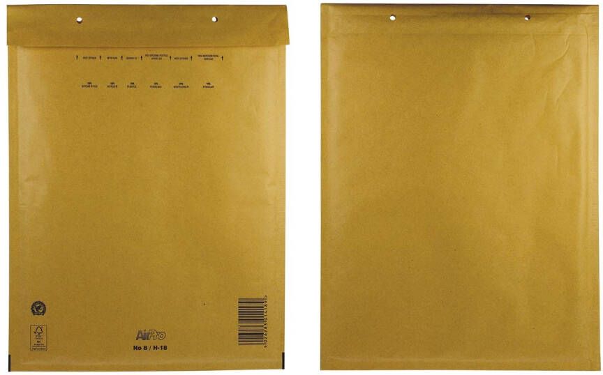 Airpro Bong luchtkussenenveloppen ft 270 x 360 mm met stripsluiting doos van 100 stuks bruin