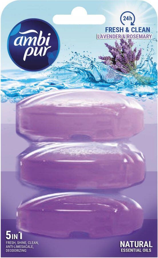 Ambi Pur Fresh en Shine vulling toiletblokje 3 x 165 ml