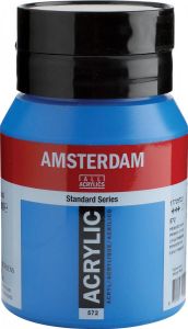 Amsterdam acrylverf flesje van 500 ml primair cyaan