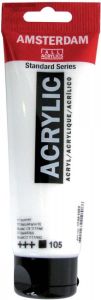 Acrylverf Talens amsterdam zinkwit tube van 120 ml
