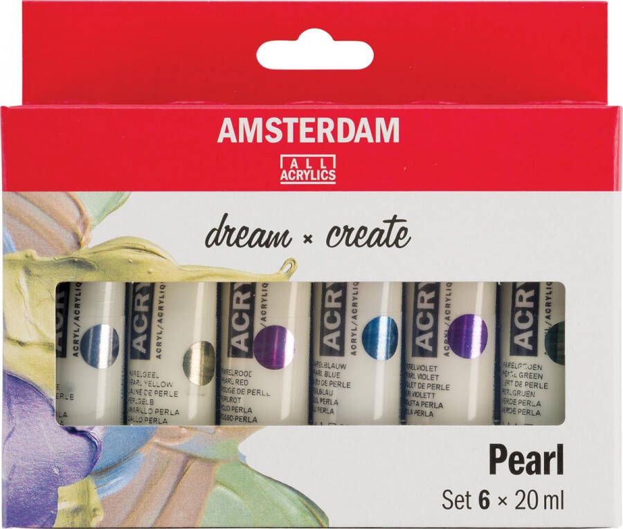 Amsterdam acrylverf tube van 20 ml etui van 6 stuks parelmoer