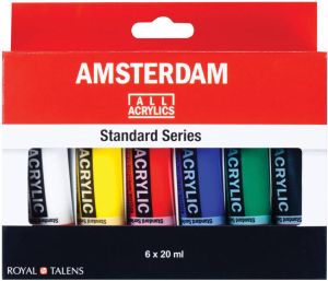 Amsterdam acrylverf tube van 20 ml etui van 6 tubes