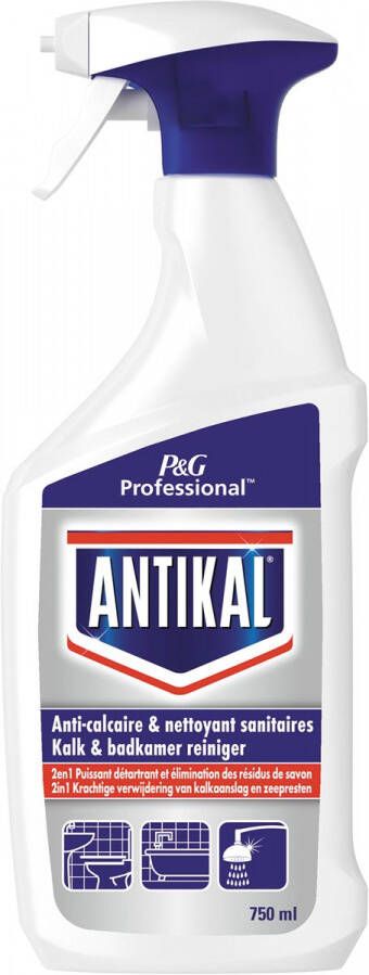 Antikal kalk en badkamerreiniger 2in1 spray van 750 ml