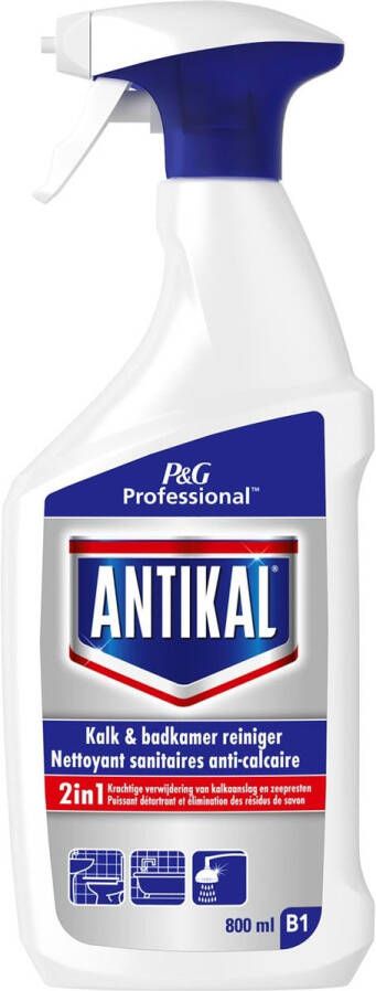 Antikal kalk en badkamerreiniger 2in1 spray van 800 ml