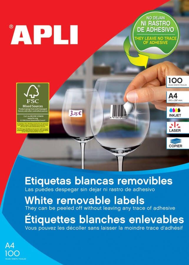 Apli afneembare witte etiketten ft 64 6 x 33 8 mm (b x h) 2.400 stuks 24 per blad (3056)